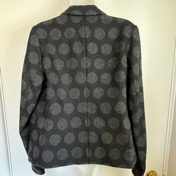 NWOT GAP BLACK & GRAY POLKA DOT WOOL BLEND ACADEMY BLAZER SIZE 10 - Picture 9 of 11